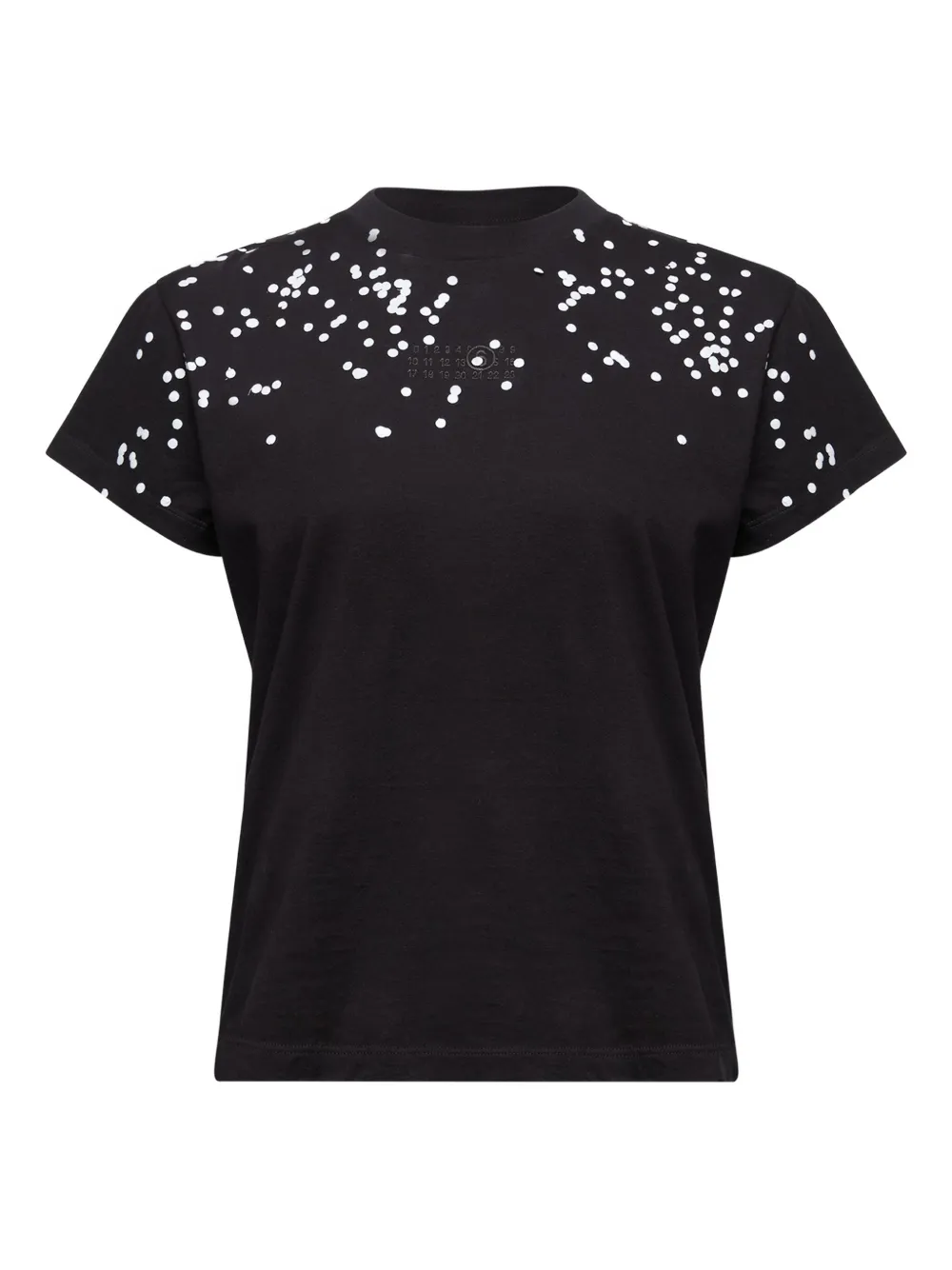 Mm6 Maison Margiela Printed Short-sleeve T-shirt In Black