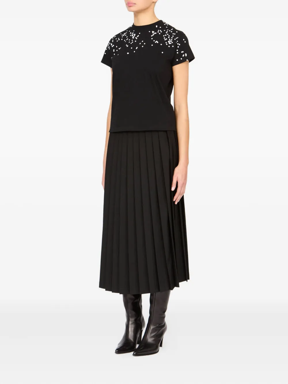 Mm6 Maison Margiela Printed Short-sleeve T-shirt In Black