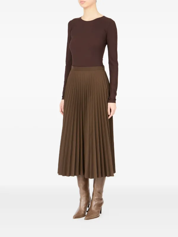 MM6 Maison Margiela Aライン プリーツスカート | ブラウン