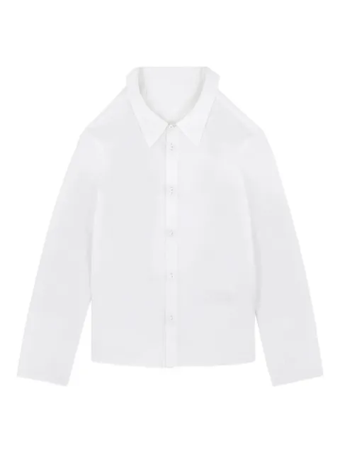 MM6 Maison Margiela oversized-collar frayed-hem shirt