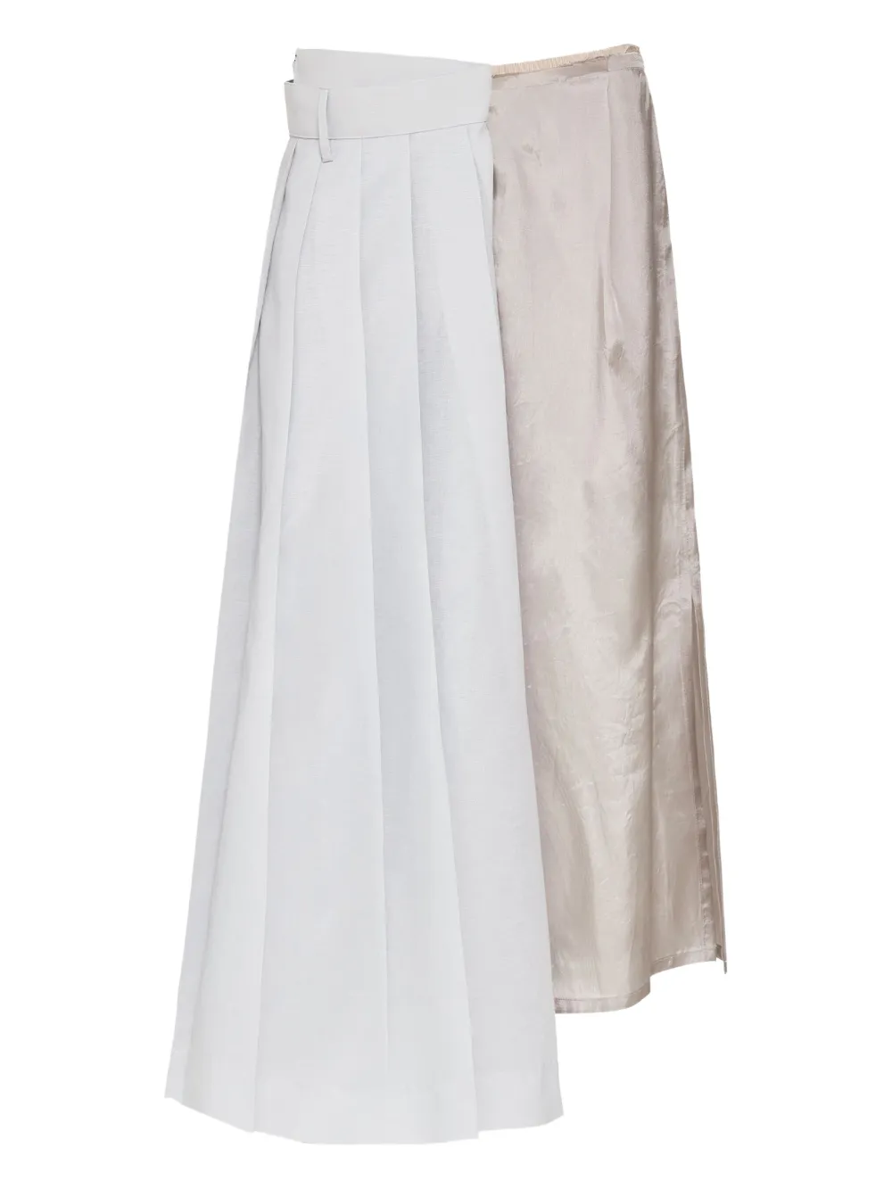 Maison Margiela Pleated Midi Skirt In Neutral
