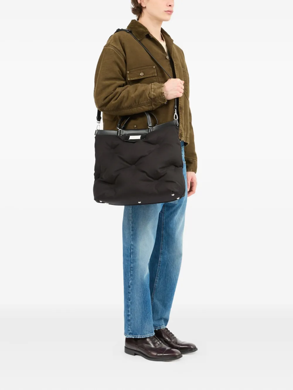Maison Margiela Glam Slam quilted padded tote bag - Zwart