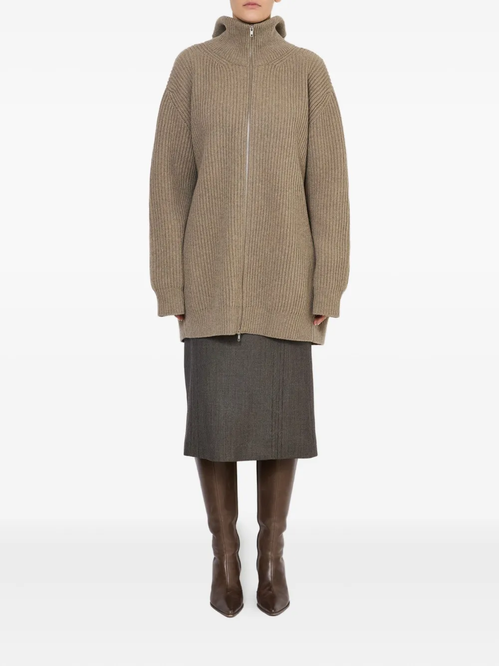 MM6 Maison Margiela ribbed zip-up jacket | Varsity Jackets | Image 2