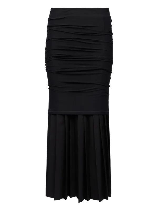 MM6 Maison Margiela Ruched Pleated Skirt in Blue