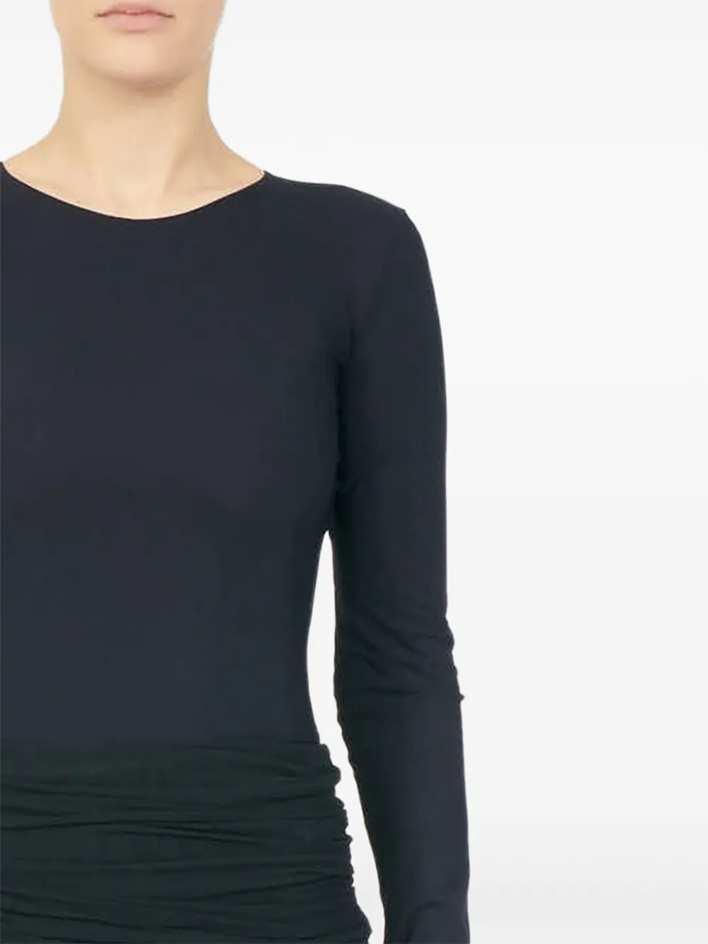 Mm6 Maison Margiela Pleated Draped Midi Skirt In Black