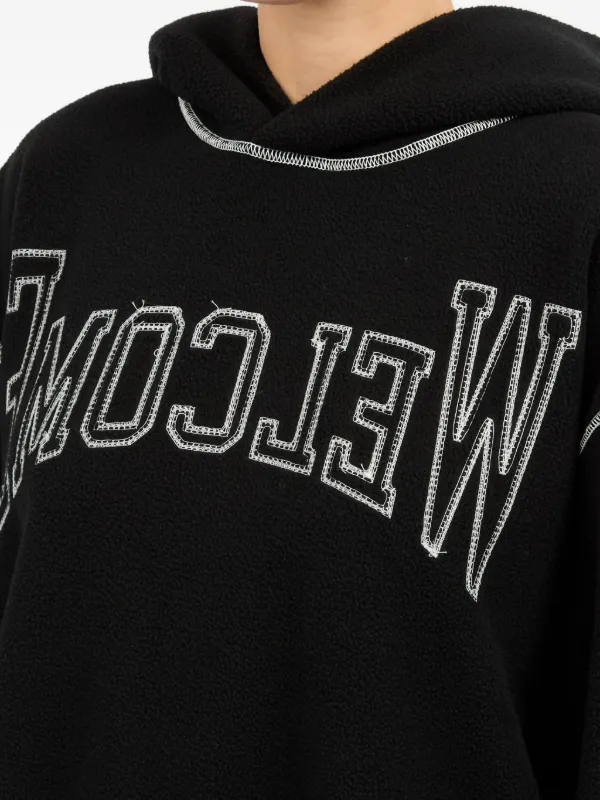 MM6 Maison Margiela logo-embroidered Hoodie | Black | FARFETCH CH