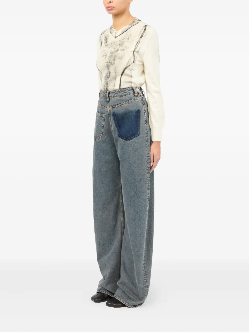 MM6 Maison Margiela Jeans met zakdetail Blauw
