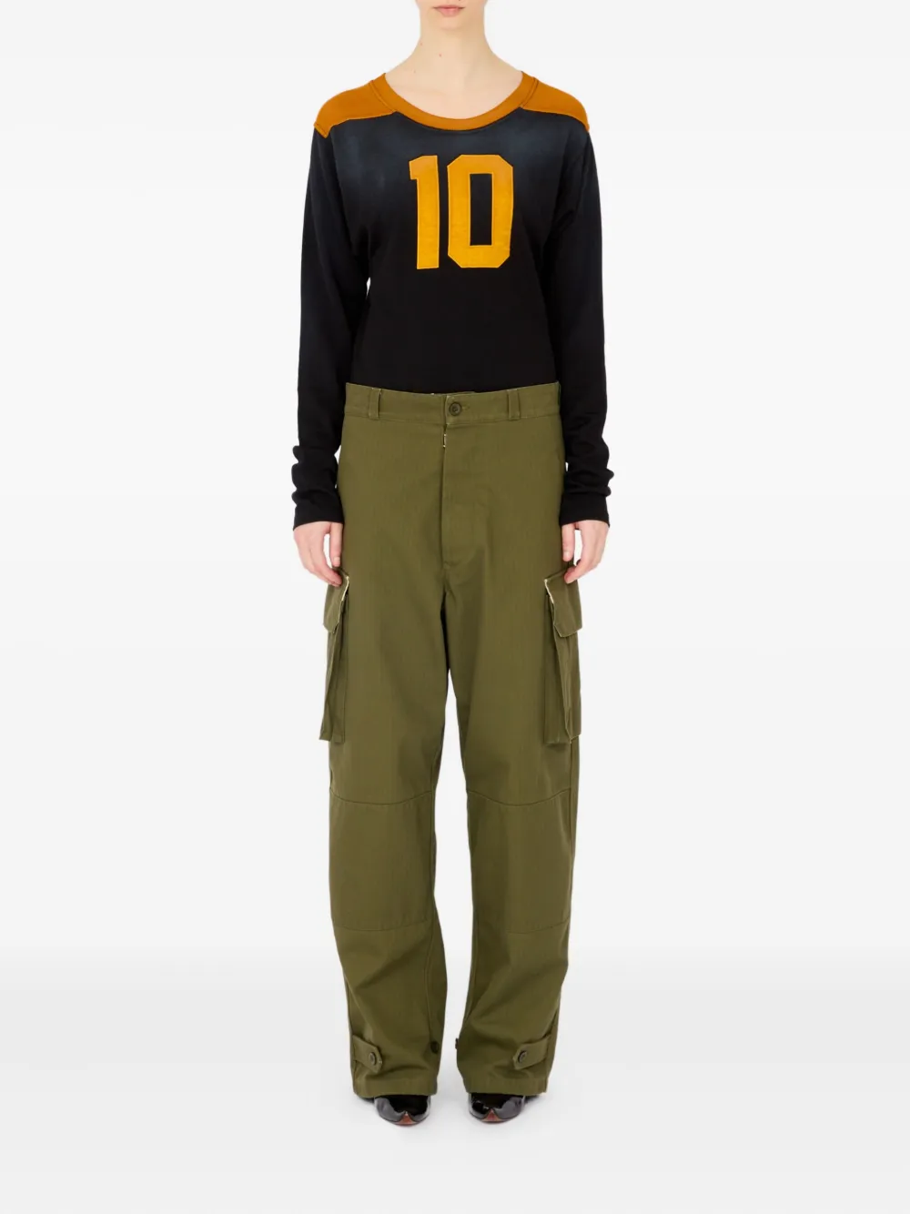 Maison Margiela Broek met cargo zak - Groen