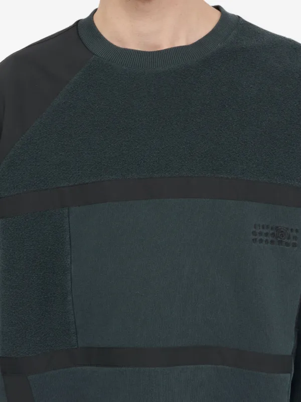 MM6 Maison Margiela パッチワーク スウェットシャツ | ブルー