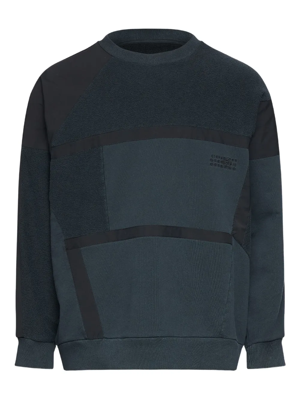 MM6 Maison Margiela パッチワーク スウェットシャツ - ブルー MM6 Maison Margiela パッチワーク スウェットシャツ - ブルー