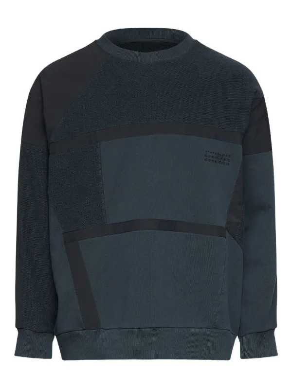 MM6 Maison Margiela パッチワーク スウェットシャツ | ブルー