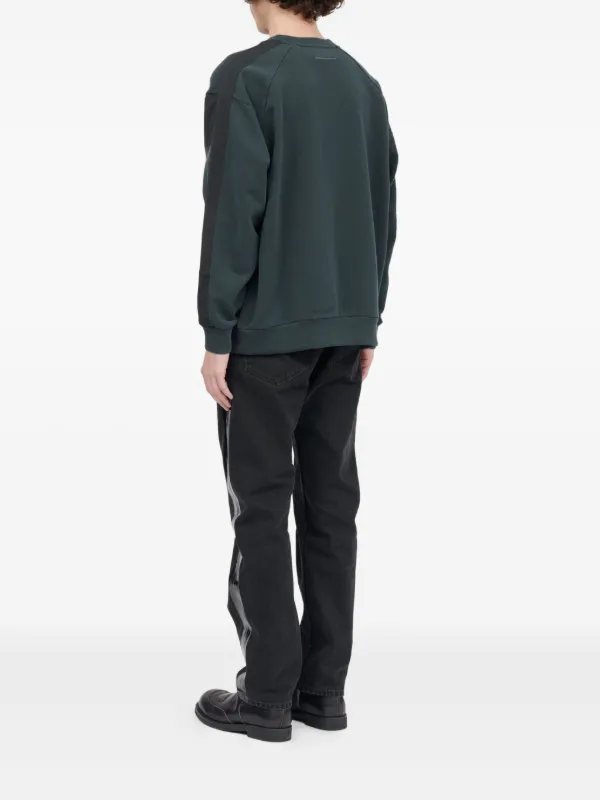 MM6 Maison Margiela パッチワーク スウェットシャツ | ブルー