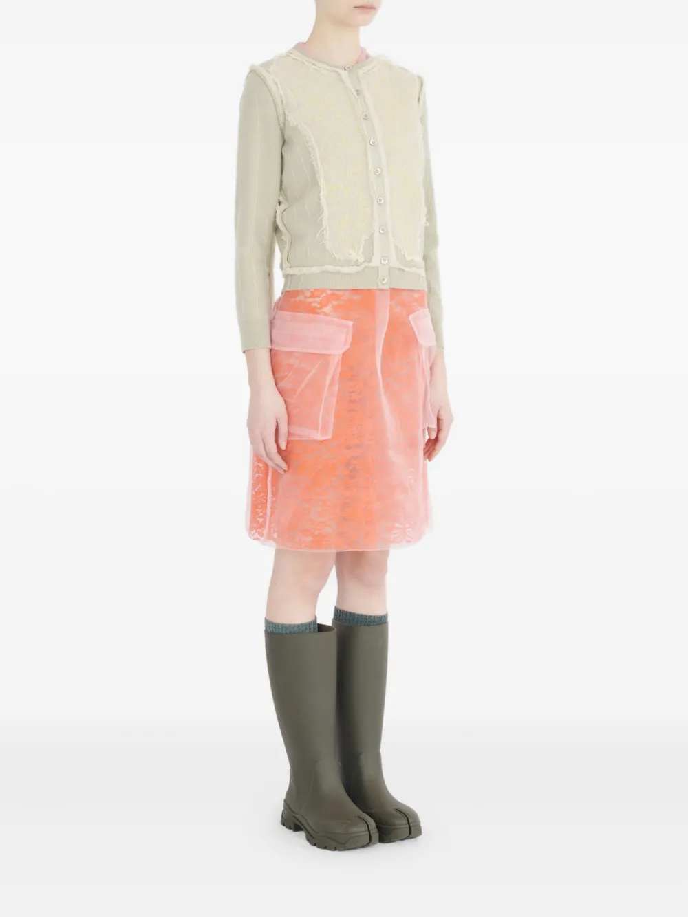 Maison Margiela frayed cardigan Beige