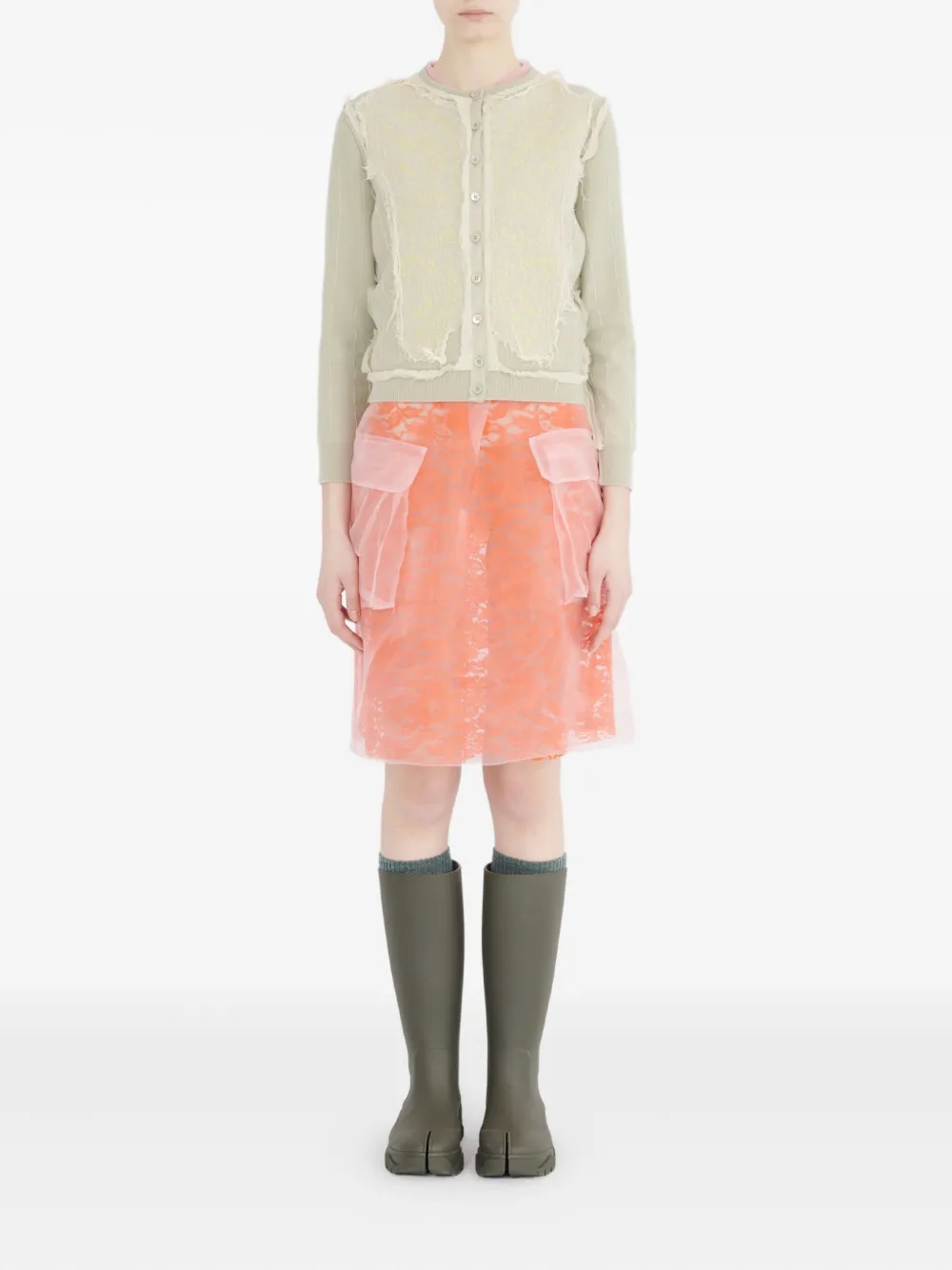 Maison Margiela frayed cardigan Beige