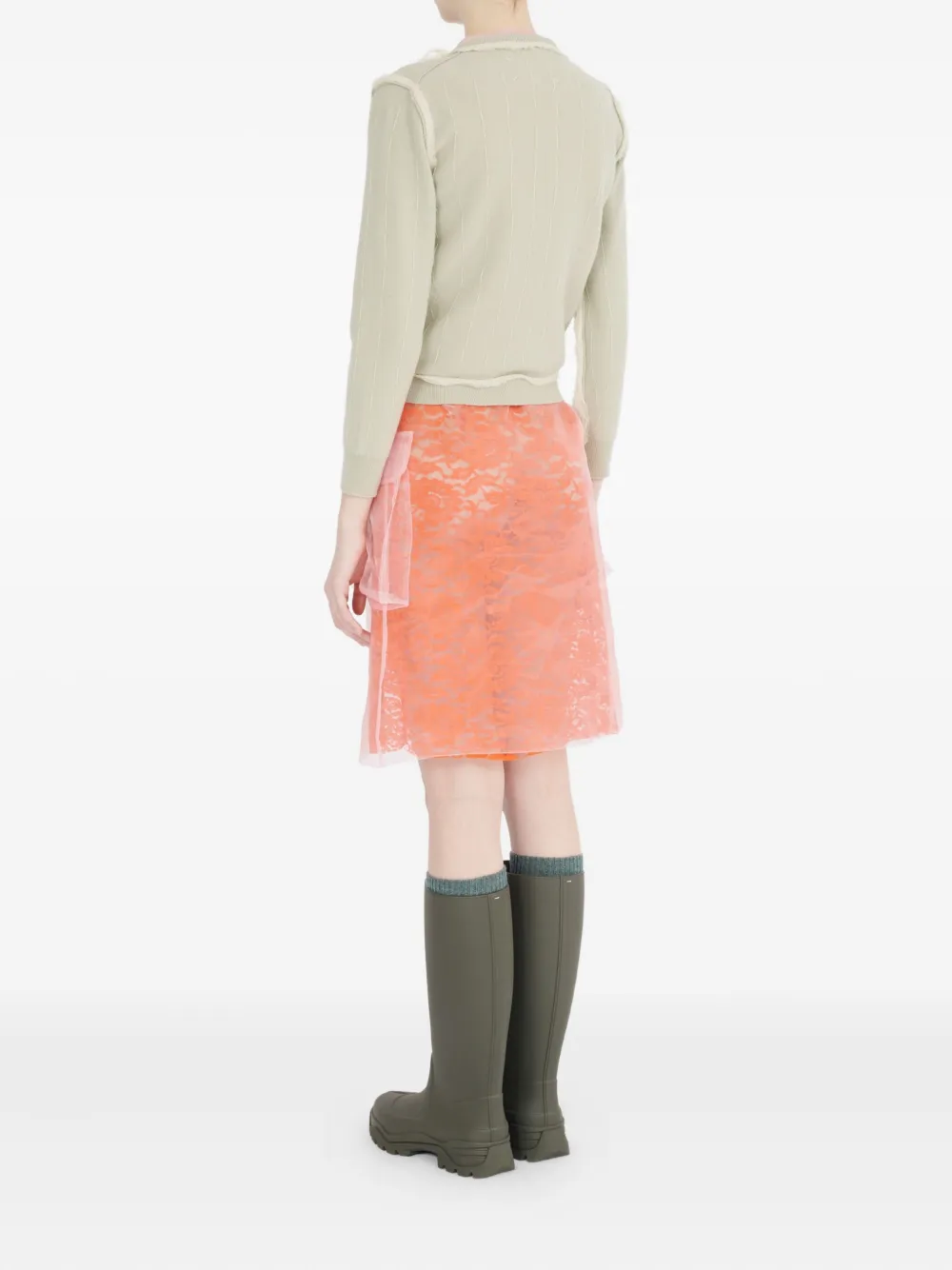 Maison Margiela frayed cardigan Beige