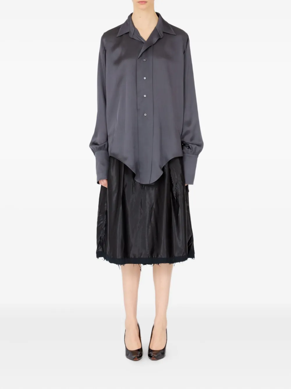 Maison Margiela Satijnen blouse - Grijs