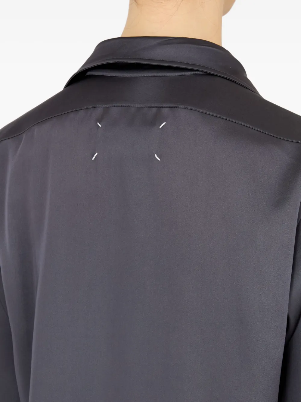 long-sleeved satin shirt