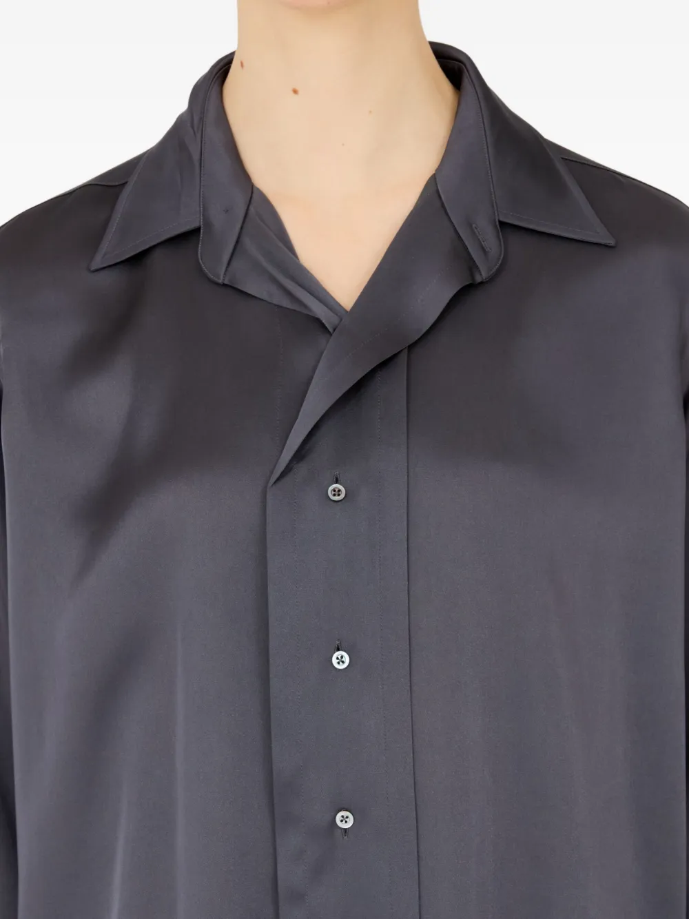 long-sleeved satin shirt