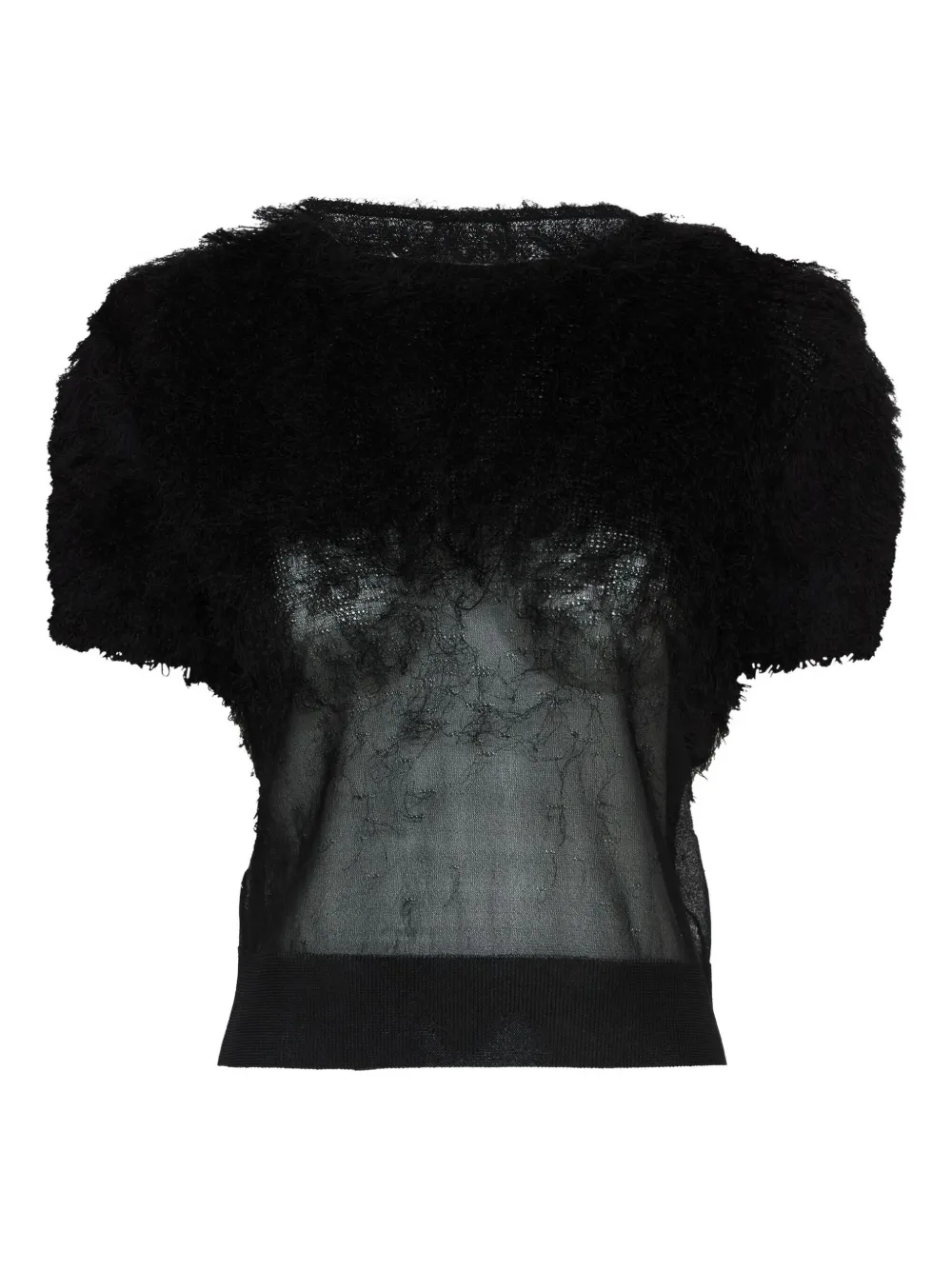 Maison Margiela short-sleeved fuzzy blouse - ブラック Maison Margiela short-sleeved fuzzy blouse - ブラック