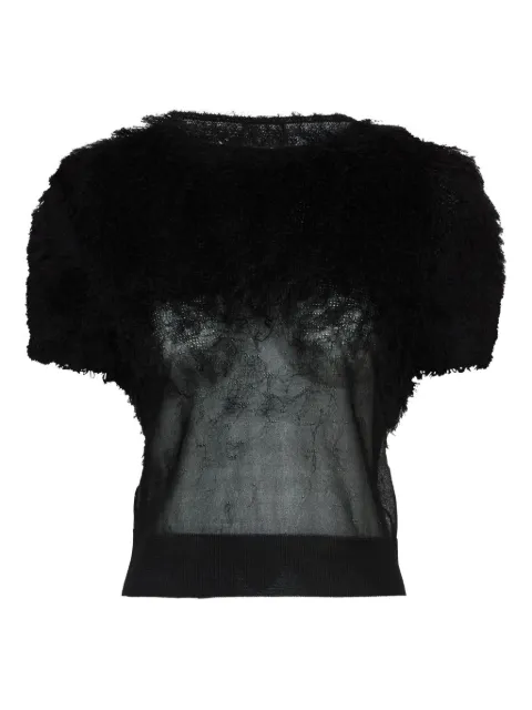 Maison Margiela short-sleeved fuzzy blouse