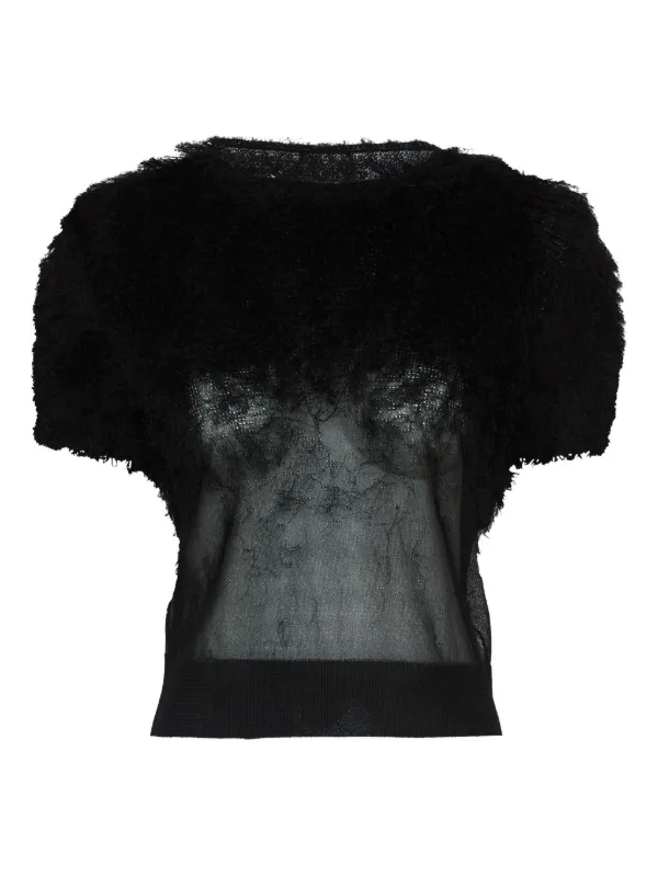 Maison Margiela Retrograde Silk Knit Top in Black