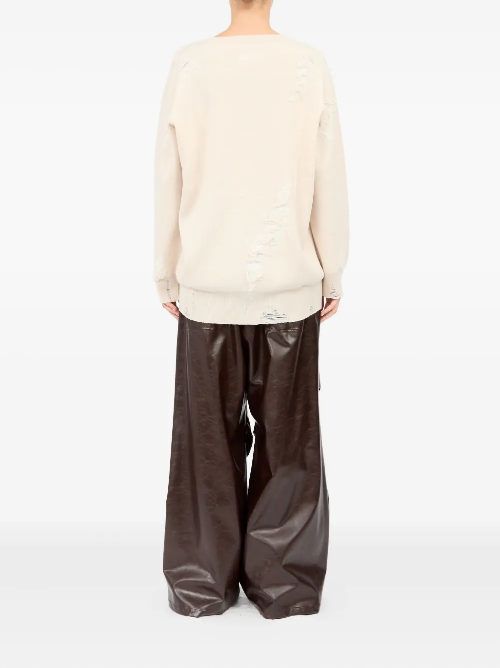 MM6 Maison Margiela Gerafelde sweater Beige