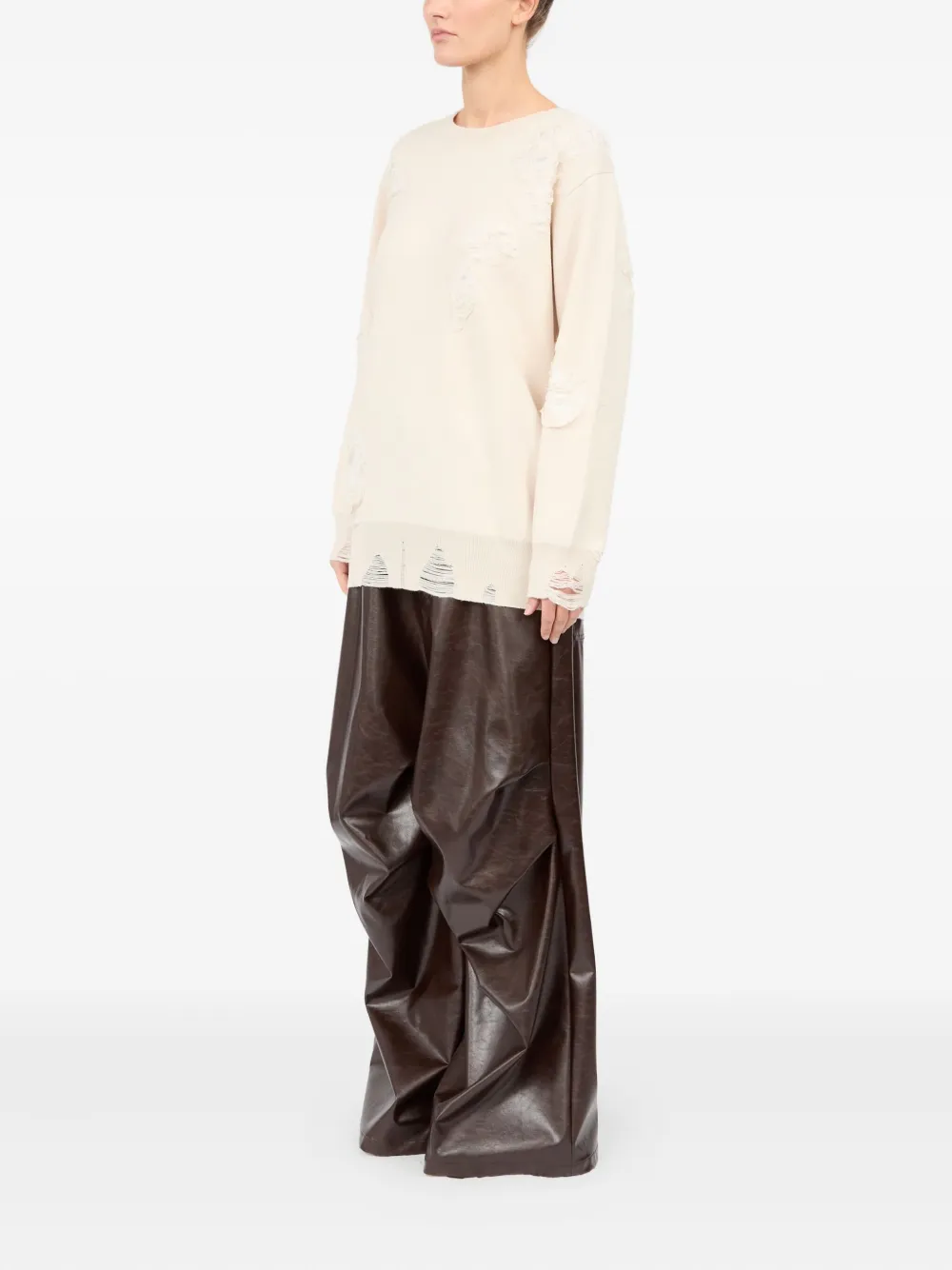 MM6 Maison Margiela Gerafelde sweater Beige