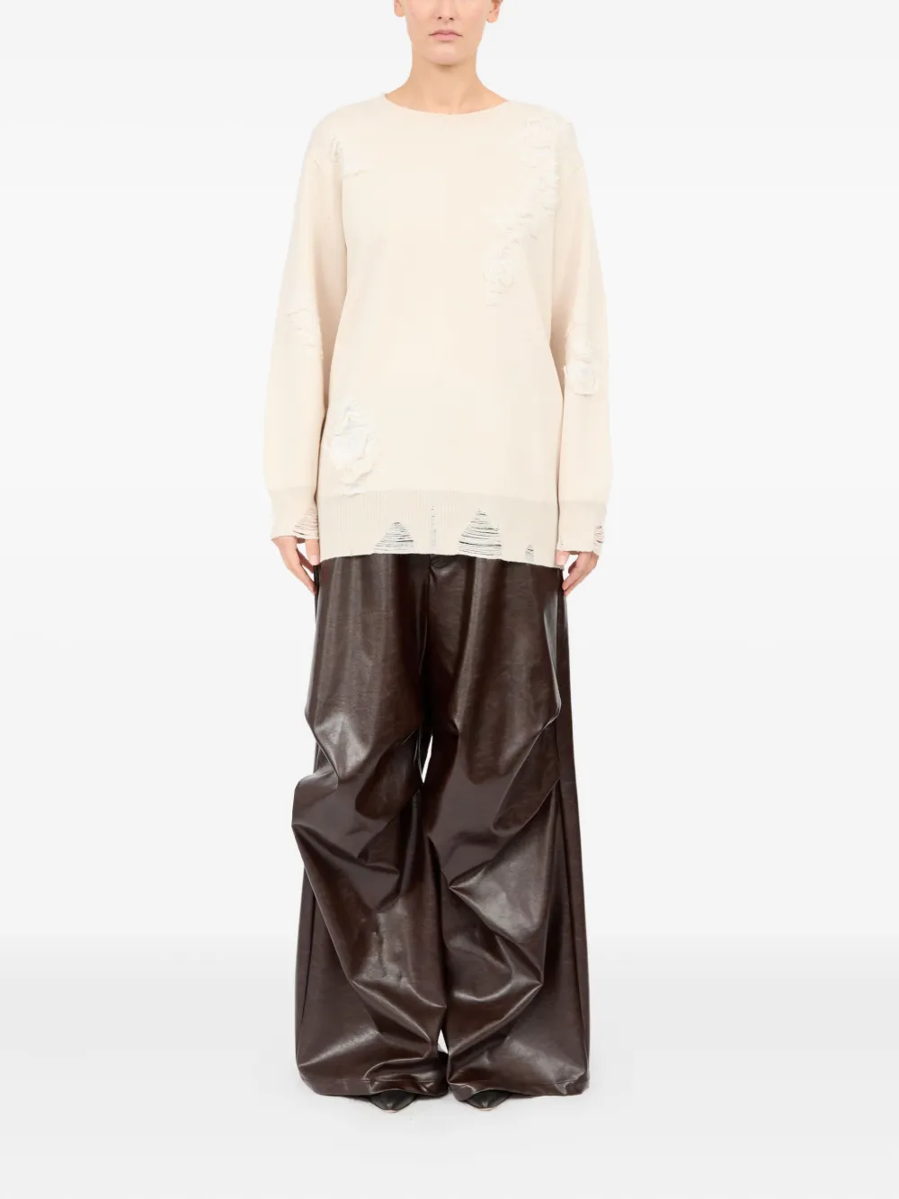 MM6 Maison Margiela Gerafelde sweater Beige