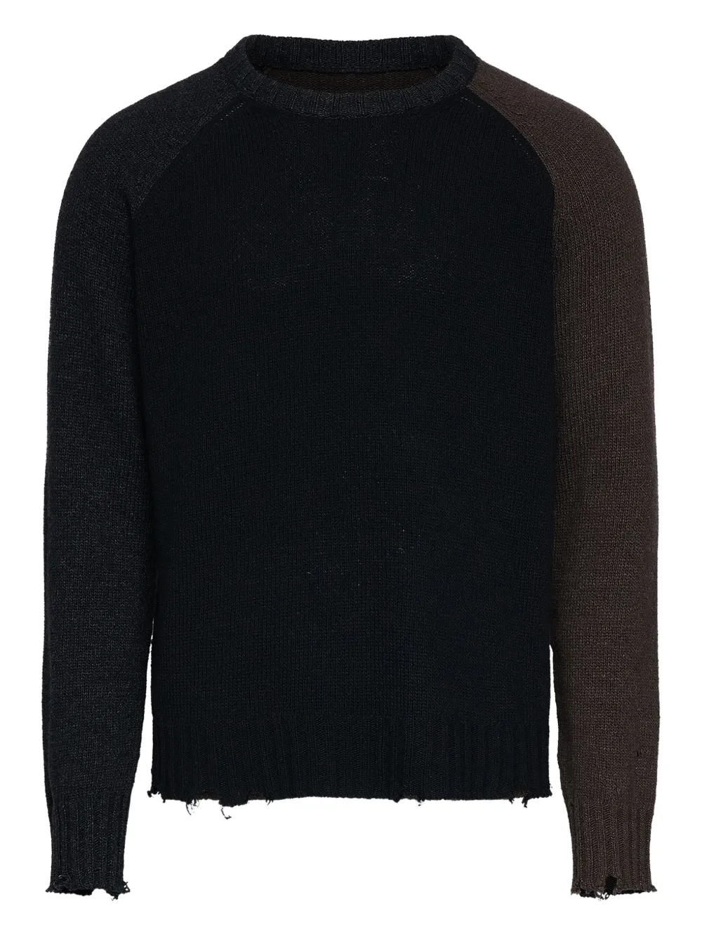 MM6 Maison Margiela distressed-hem jumper Bruin