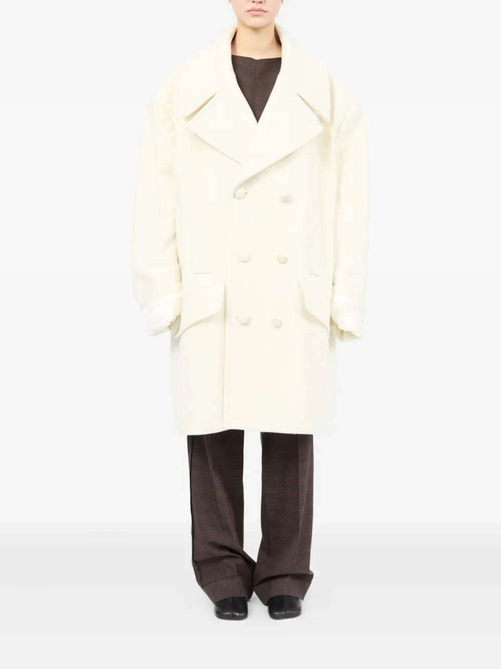 MM6 Maison Margiela double-breasted coat Beige