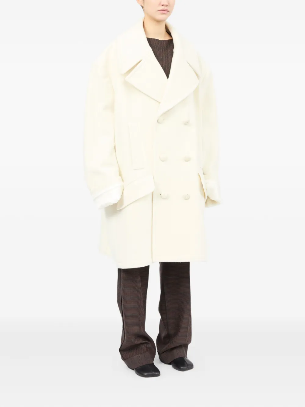MM6 Maison Margiela double-breasted coat Beige