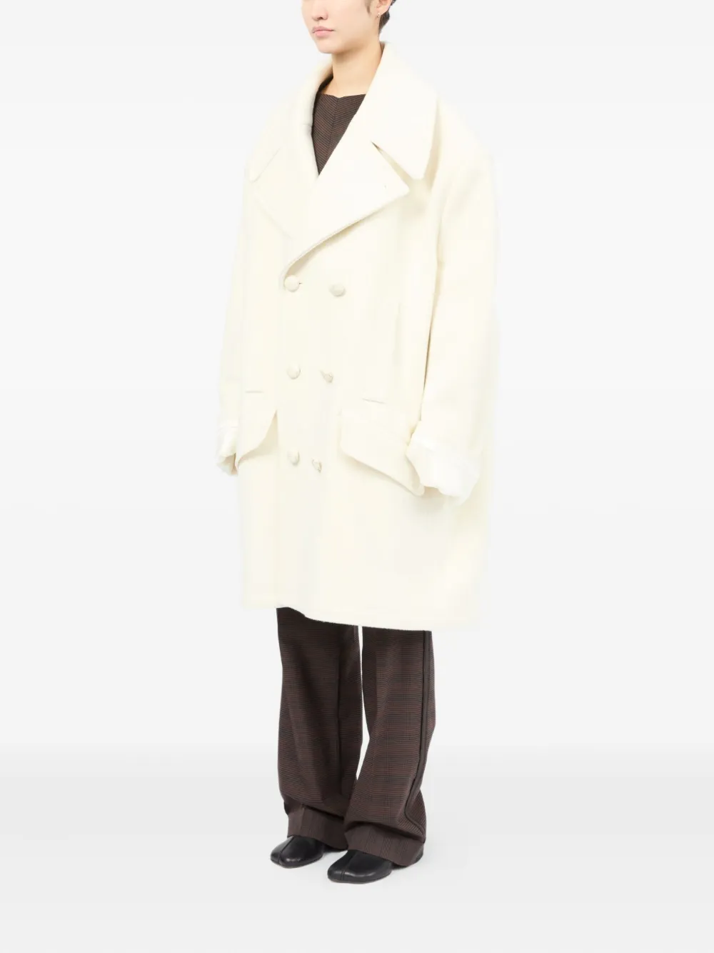 MM6 Maison Margiela double-breasted coat Beige