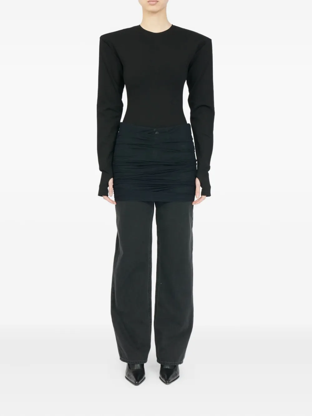 MM6 Maison Margiela Gesmockte jeans - Zwart