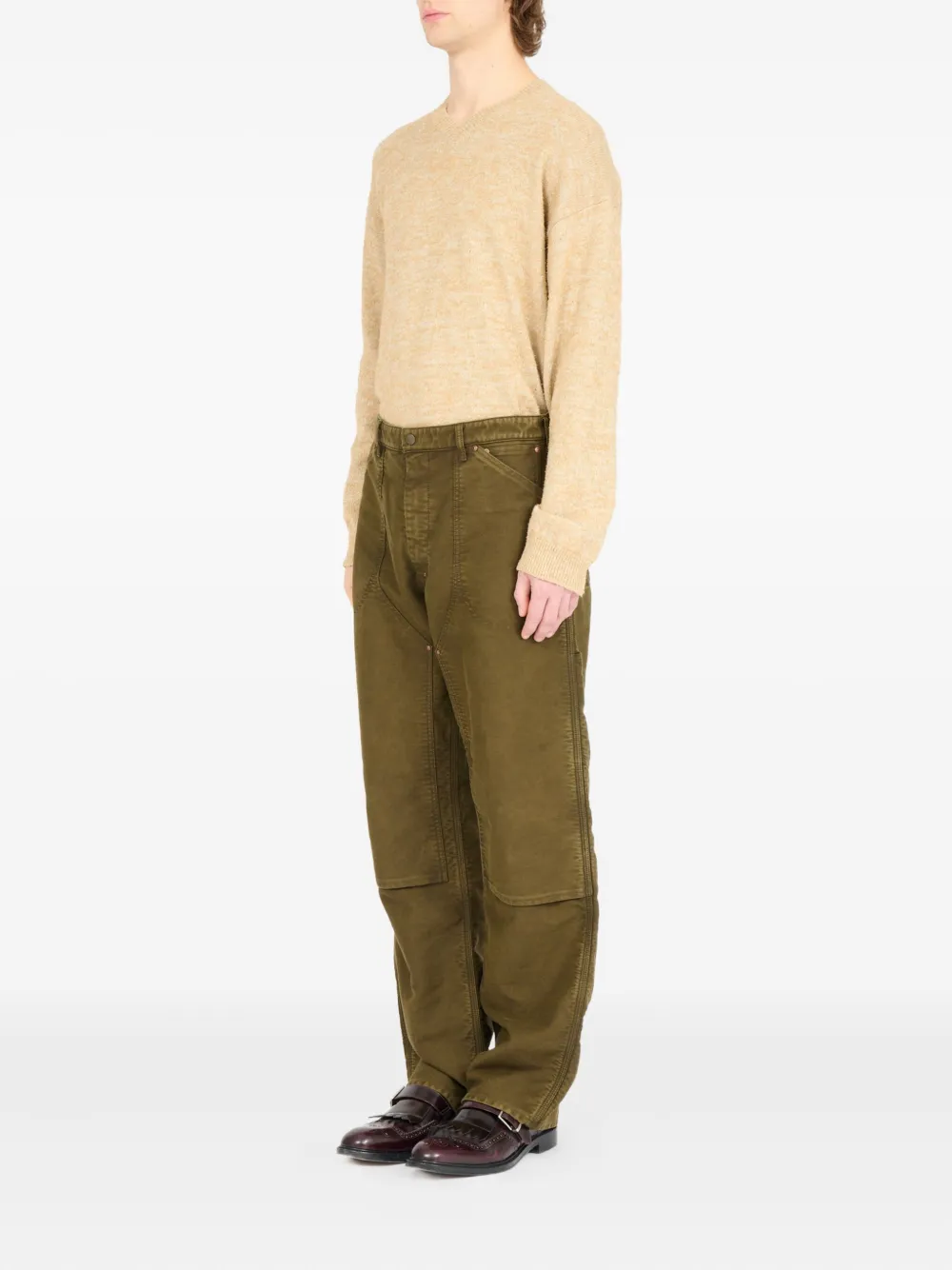 Maison Margiela Katoenen broek met patch Bruin