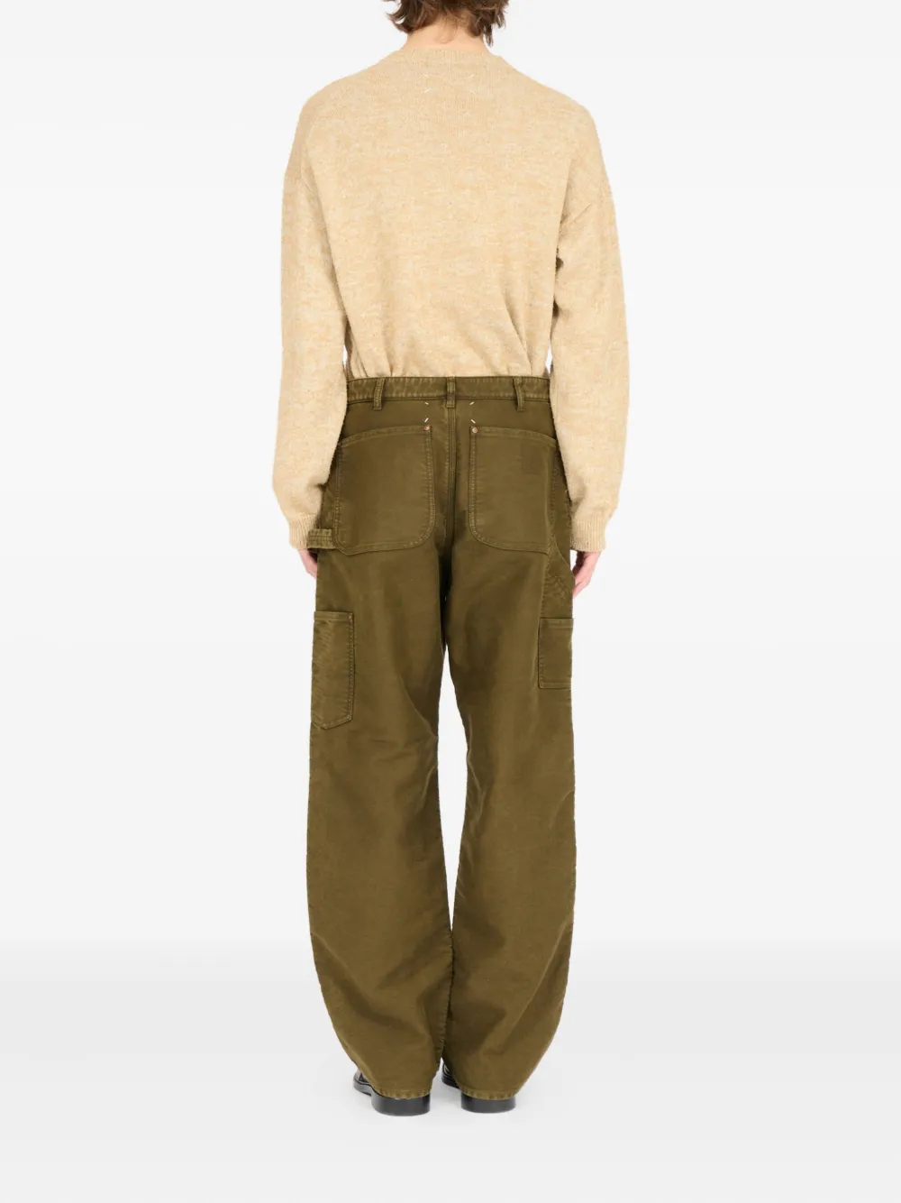 Maison Margiela Katoenen broek met patch Bruin