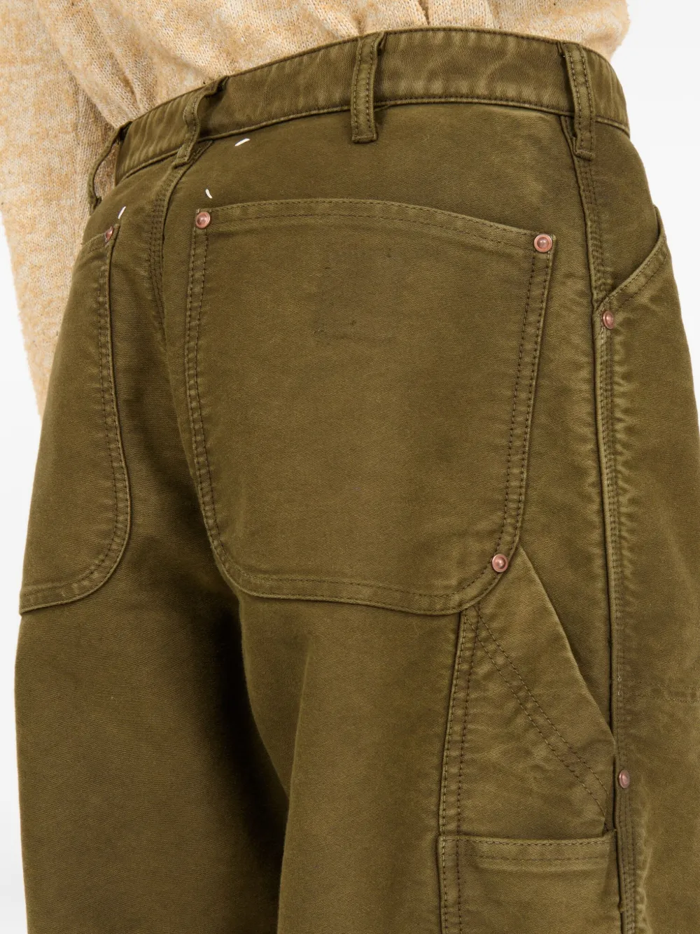Maison Margiela Katoenen broek met patch Bruin