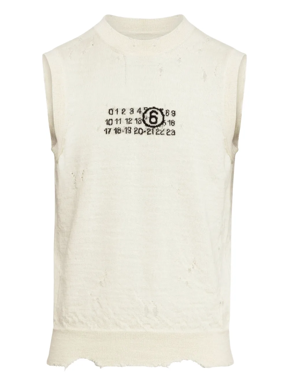 MM6 Maison Margiela distressed sleeveless top | Neutrals | Image 1