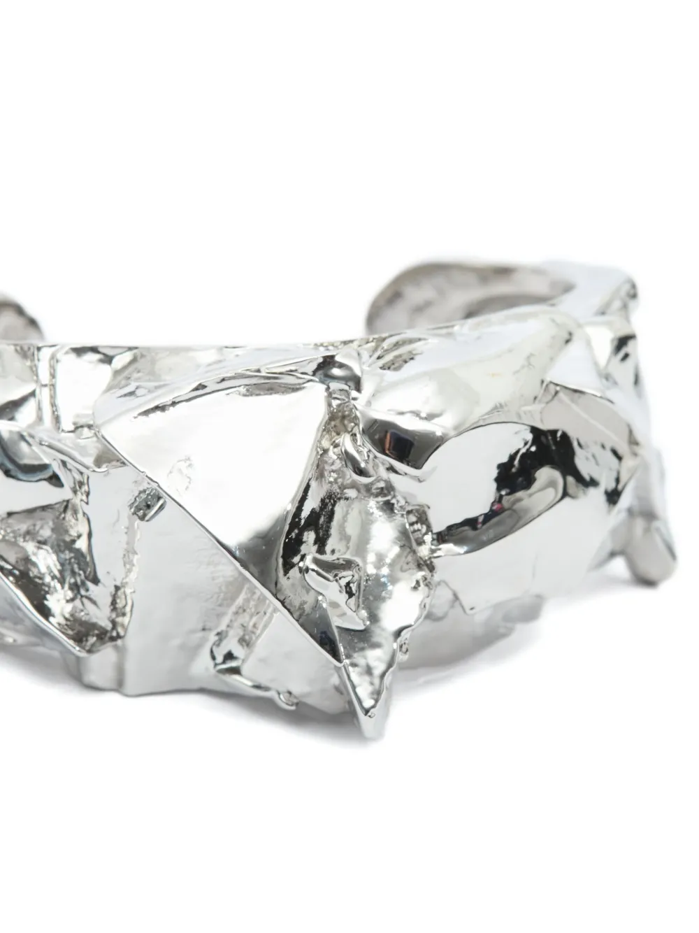 Mm6 Maison Margiela Polished-finish Cuff Bracelet In Metallic