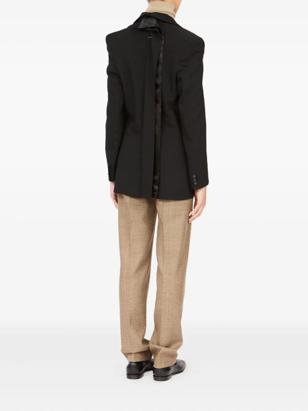 MM6 Maison Margiela Colbert met enkele knoop Zwart