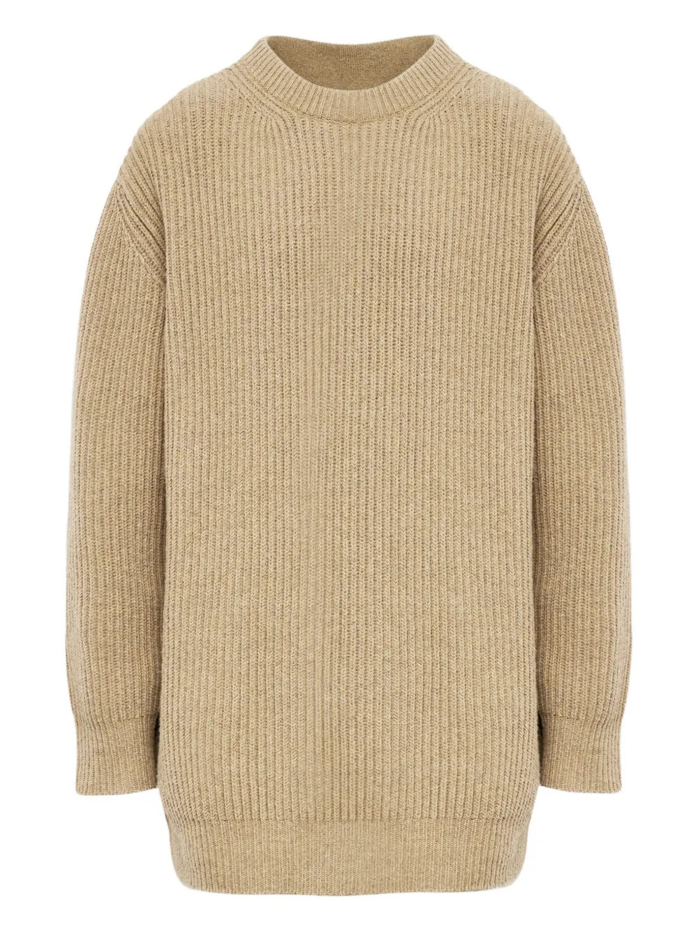 MM6 Maison Margiela Geribbelde mini-jurk met ronde hals Beige