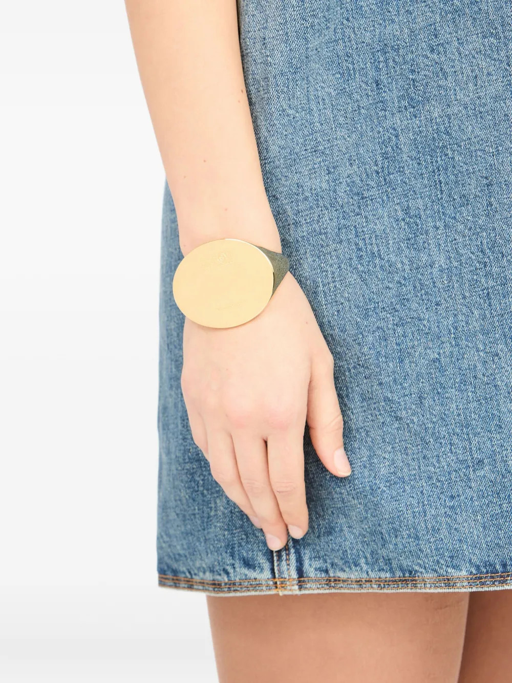 MM6 Maison Margiela Bracciale con logo inciso - Argento