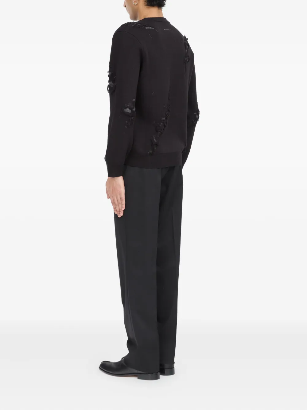 MM6 Maison Margiela Gerafelde trui Zwart