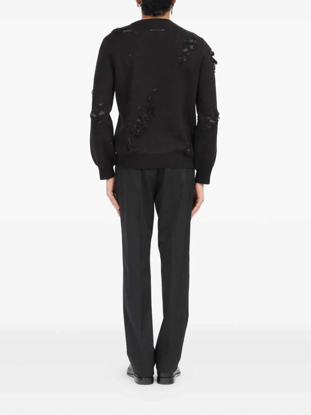 MM6 Maison Margiela Gerafelde trui Zwart
