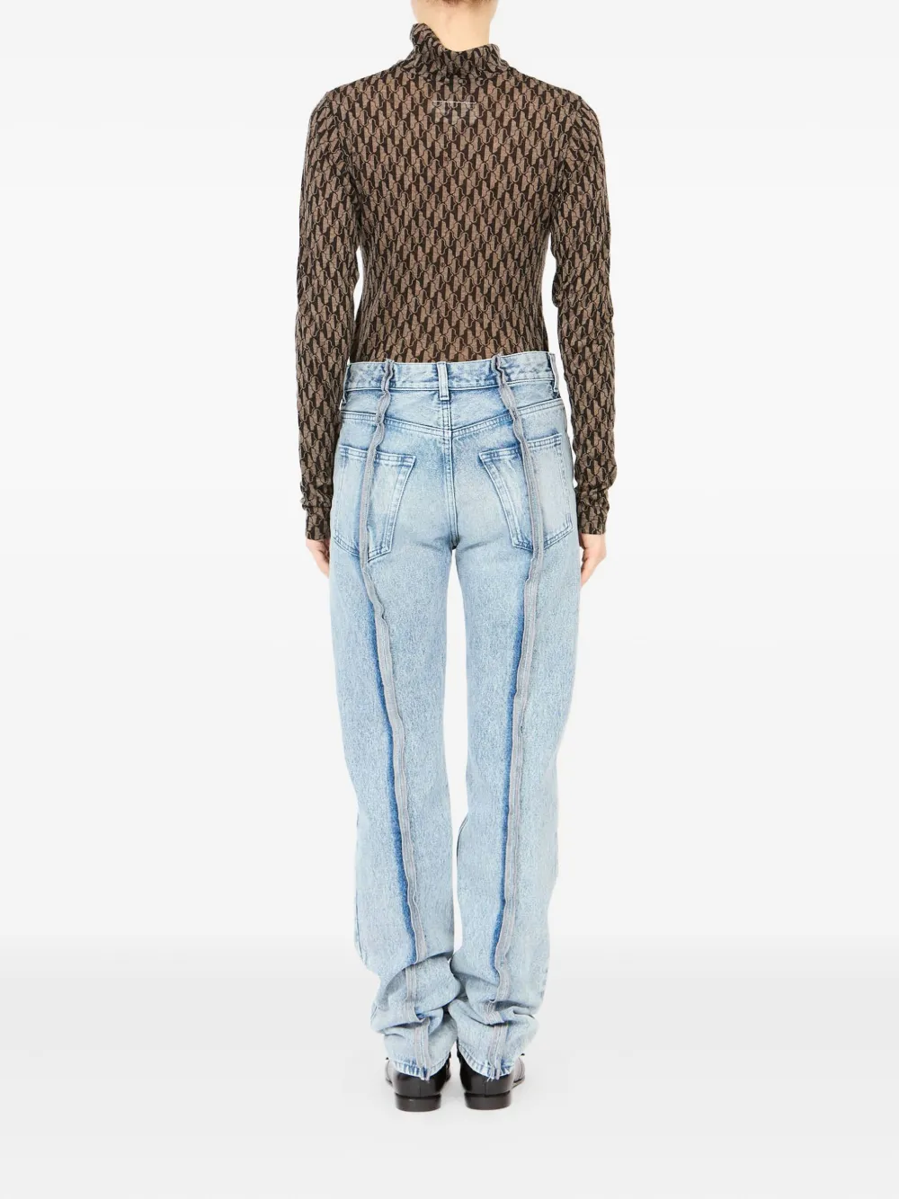 MM6 Maison Margiela Denim broek met vijf zakken en split Blauw