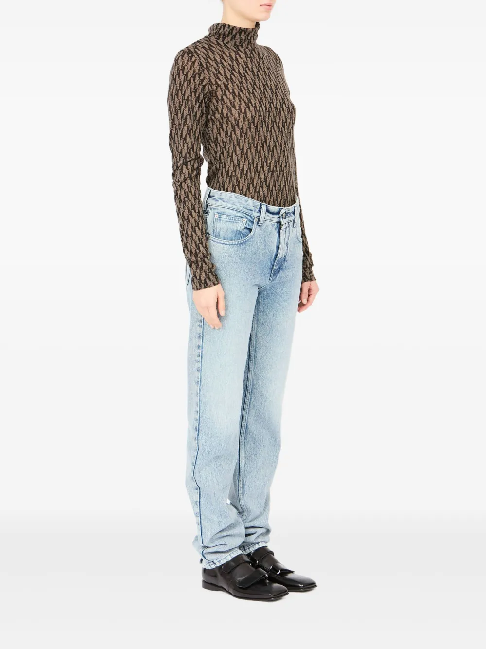 MM6 Maison Margiela Denim broek met vijf zakken en split Blauw