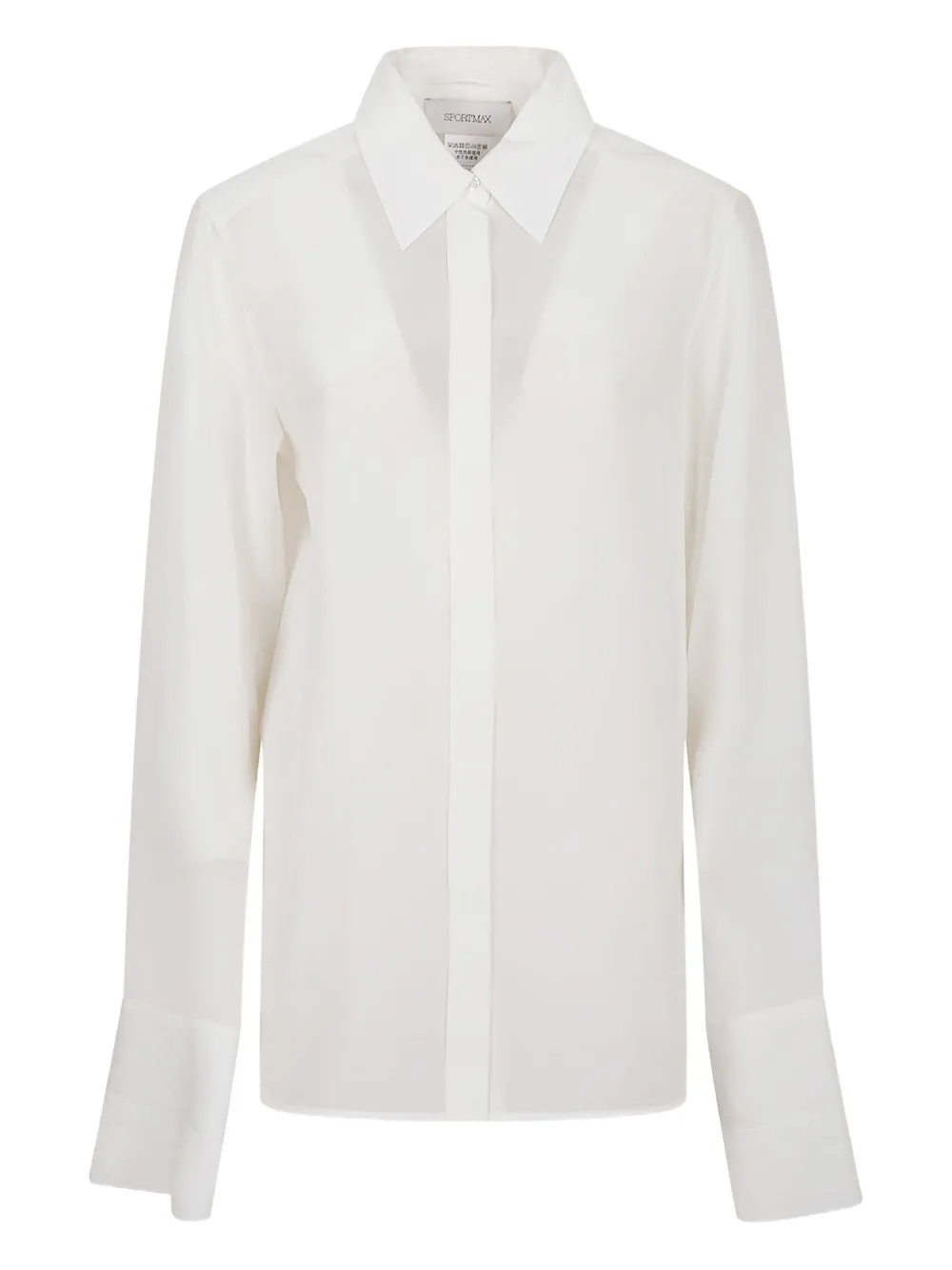 Max Mara silk long-sleeve shirt Wit