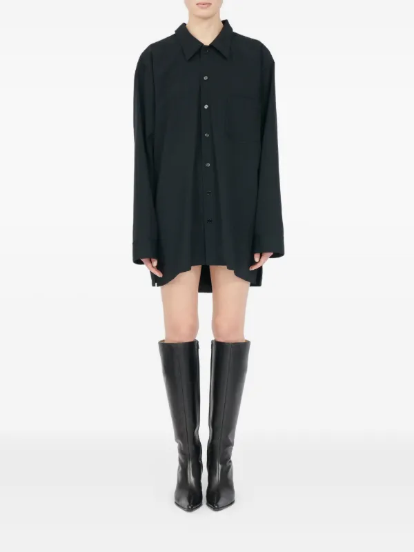 maison margiela oversized shirt dress MM6 Maison Margiela long-sleeve Shirt Dress | Black