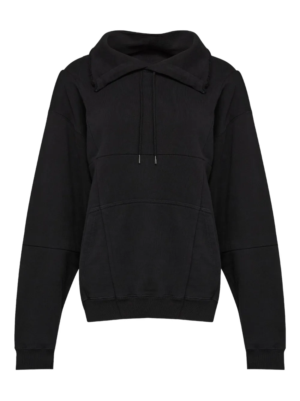 Mm6 Maison Margiela Pointed-collar Hoodie In Black