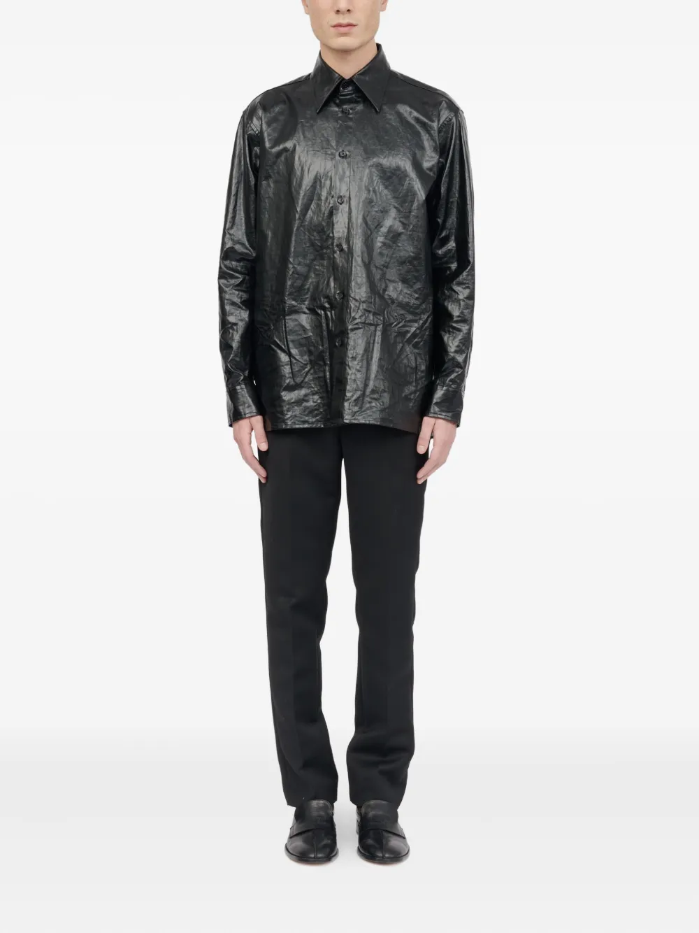 MM6 Maison Margiela Overhemd met gekreukte afwerking Zwart