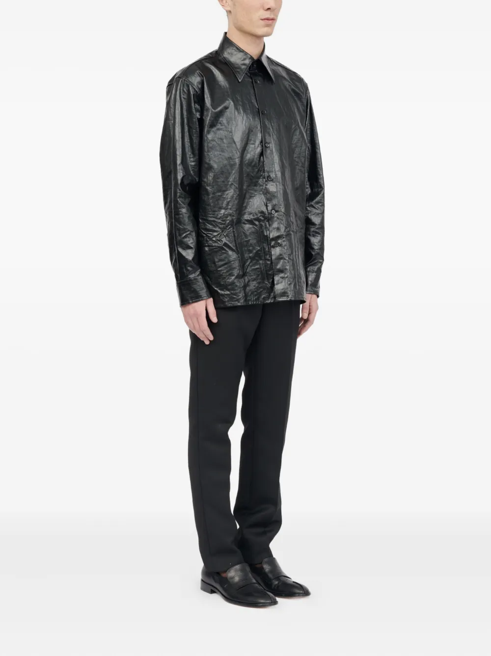 MM6 Maison Margiela Overhemd met gekreukte afwerking Zwart